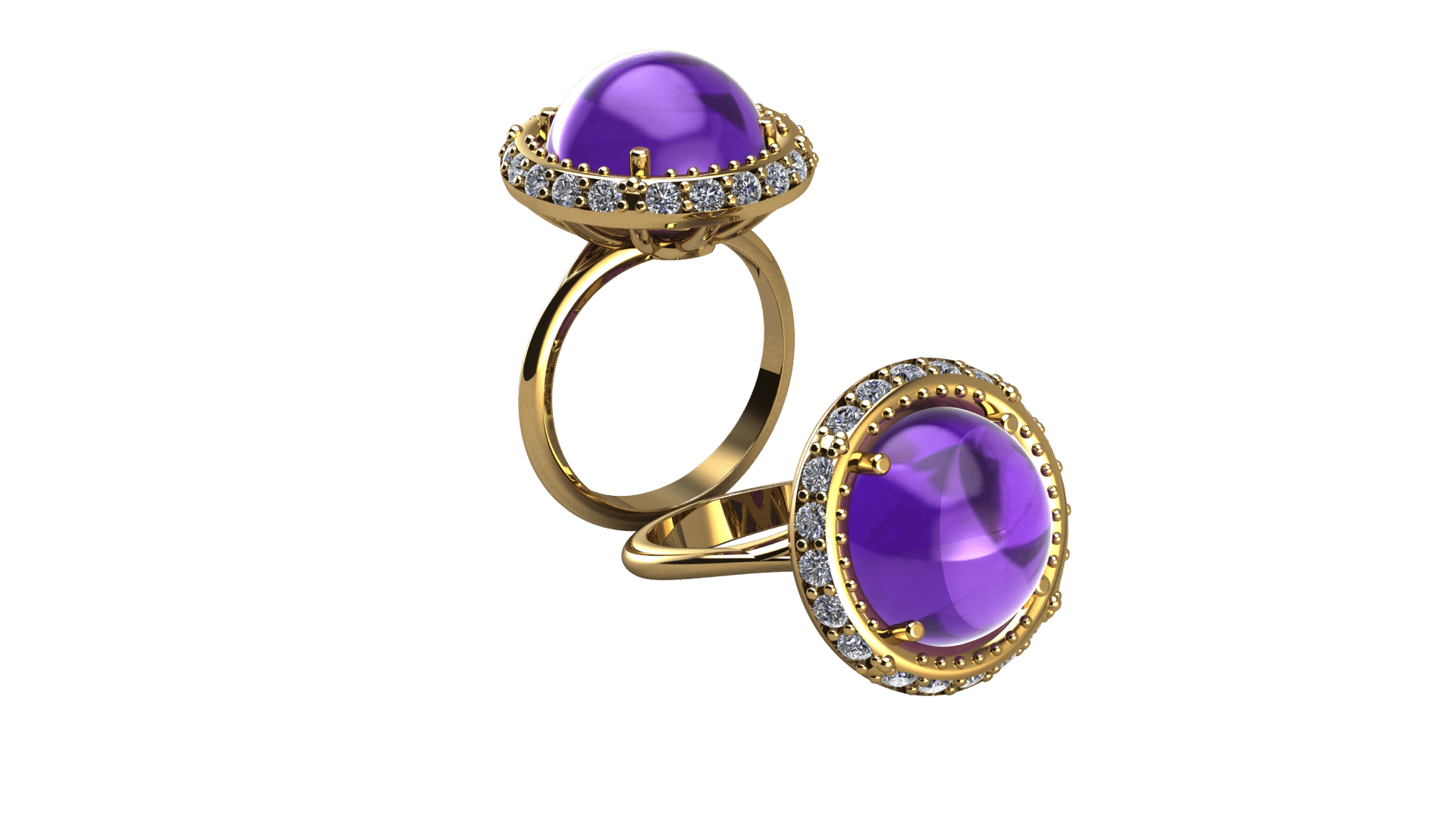 Inel de logodna din aur alb de 14K cu pietre semipretioase - imagine 2