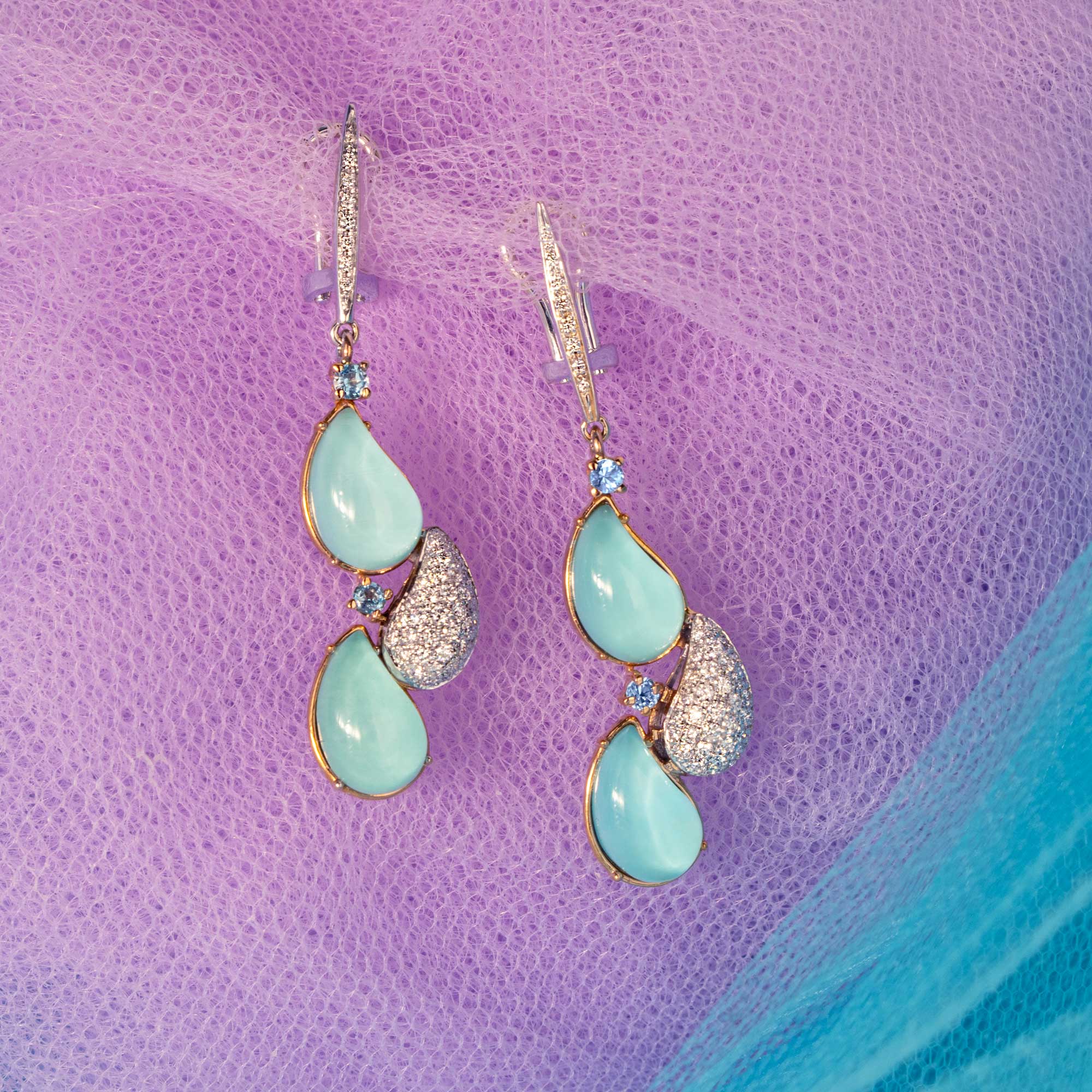 Les papillons turquoise drops earrings