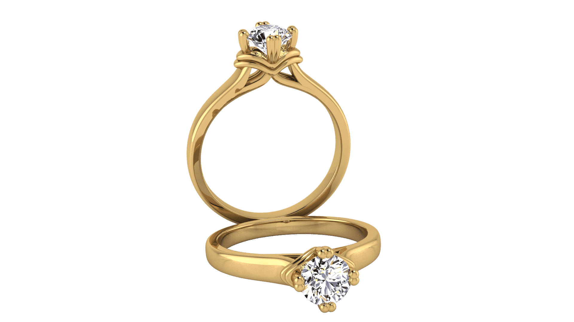Inel de logodna din aur de 18K cu diamant de 0.5 ct - imagine 2