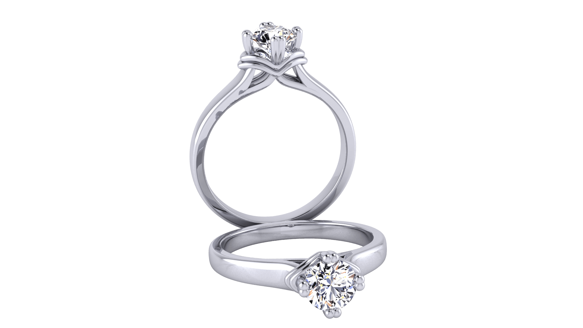 Inel de logodna din aur de 18K cu diamant de 0.5 ct