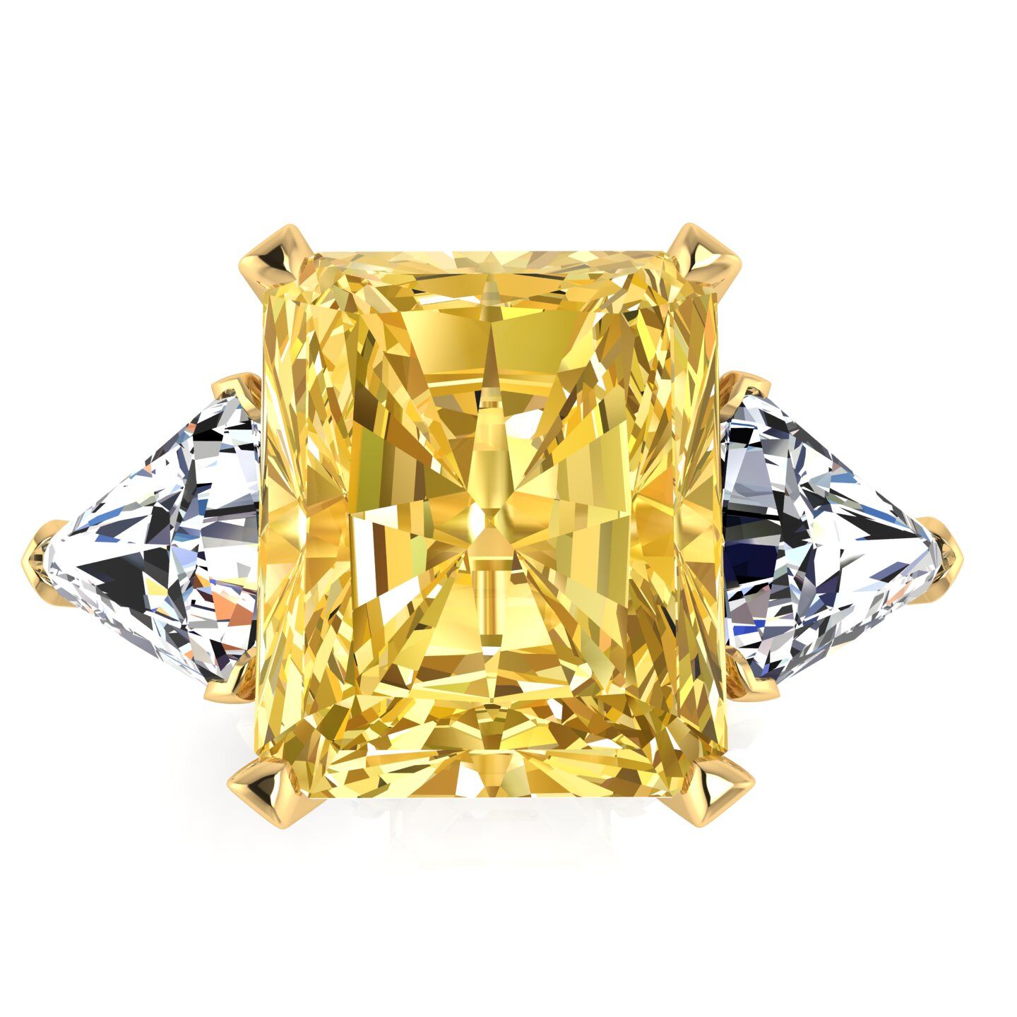 Inel aur galben safire 7.30 CT Sunrise ring - imagine 2